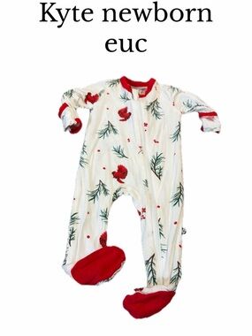 Kyte newborn Christmas bird robins pajamas